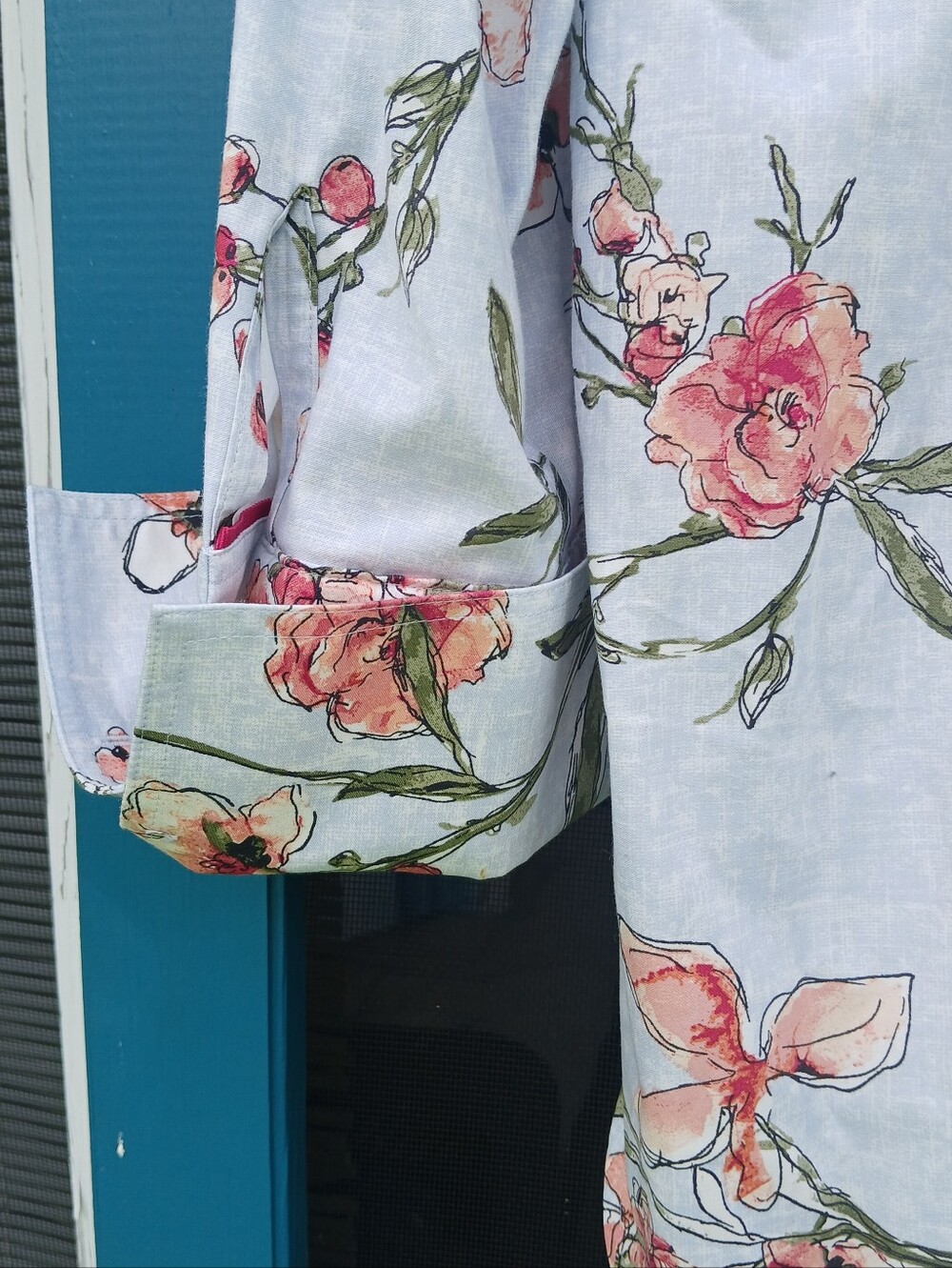 NWT Chicos Blue Floral Blouse Summer Shirt Top Sz Chicos 4 Sz Womens 2X - Picture 7 of 10